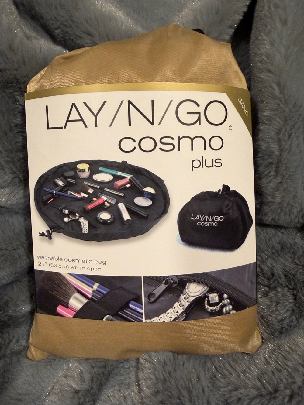 LAY/N/GO Cosmo Plus Washable Cosmetic Bag in Sand